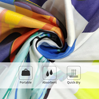 Vente en gros Extra Large Serviette de plage en microfibre Piscine de surf sans sable Sac à rayures double face à séchage rapide avec impression personnalisée