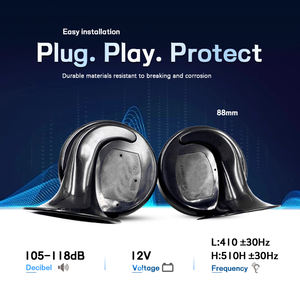 Wenle 12V <span class=keywords><strong>88Mm</strong></span> H:510 ± 30Hz L:410 ± 30Hz 105-118db Zwart Abs + Ijzeren Slak Hoorn Auto Hoorn Universeel - Product Image 2