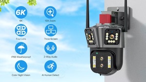 360 hogar <span class=keywords><strong>4</strong></span> lentes 16MP CMOS inalámbrico 4G tarjeta SIM seguridad 10X Zoom PTZ Bullet Cámara gran angular exterior 3,5 pulgadas tarjeta SD 1 año - Product Image 2