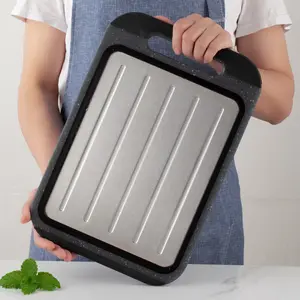 2 in 1 Meat Thawing Cutting Board, Fast Thawing Plate and Chopping Board for Kitchen Frozen Food