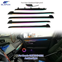Pour Honda CRV 2017-2022, kit d'éclairage d'ambiance intérieur de voiture Glefon en gros, 64 couleurs, contrôle par application, 12V, Plug and Play, lampe d'ambiance