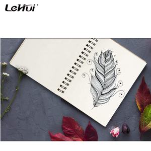 Lehuipp Produk 4.5X5.8 Inci 20 Lembar Buku Kosong Spiral Notebook Penutup Kayu Polos Tidak Bergaris Jurnal Perjalanan - Product Image 3