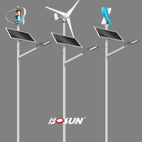 Lampadaire hybride solaire et éolien à LED, éclairage extérieur solaire 30W 40W 60W 80W 100W avec panneau solaire