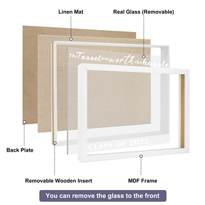 Đen tốt nghiệp kỷ niệm hộp Bóng khung tường, lưu niệm cho nắp, tua, và hình ảnh, ý tưởng trang trí tiệc Grad - Product Image 3