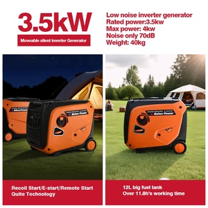 Belon Điện Duy Nhất Giai Đoạn Di Động 3.5kW 4Kw Xách Tay Im Lặng Biến Tần Tay/Điện/Từ Xa Mini Máy Phát Điện Xăng - Product Image 3