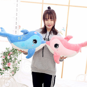 Boneka Plush Lumba-lumba Biru Pink Lucu Grosir, Mainan Akuarium Paus, Bantal Tidur Anak, Boneka Plush - Product Image 2