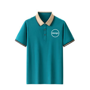 Camiseta Polo Clásica de Manga Corta con Cuello en Contraste, Corte Ajustado, para Deportes y Negocios, Ropa Deportiva Masculina, Camisetas Polo Blancas al por Mayor - Product Image 1