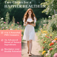 Gummies PMS Happy Flow à Marque Blanche avec Vitamine B6 et Extrait de Gattilier pour le Confort Menstruel Adulte, l'Équilibre de l'Humeur et le Soutien Hormonal