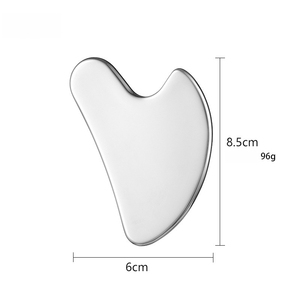 Outil de massage facial Gua Sha en acier inoxydable avec logo personnalisé, pour raffermir <span class=keywords><strong>la</strong></span> peau et lifter le visage, forme cœur personnalisée - Product Image 5