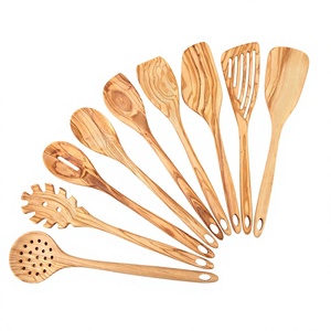 Ensemble d'ustensiles de cuisine en bois pressé, 9 pièces, avec spatule, cuillère et passoire pour la cuisson sur cuisinière - Product Image 4