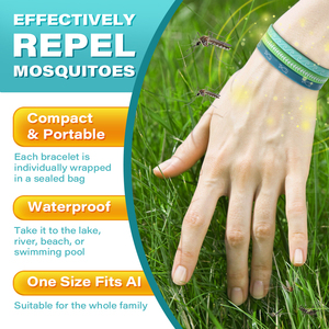 Bracelet anti-moustiques naturel, lot de 3, sans DEET, à base d'huiles essentielles végétales, pour enfants et adultes, camping en plein air, voyage - Product Image 6