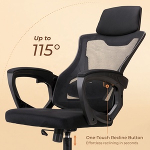 <span class=keywords><strong>Fauteuil</strong></span> de bureau ergonomique en maille, <span class=keywords><strong>orthopédique</strong></span>, noir, avec appui-tête, idéal pour les réunions de direction - Vente en gros - Product Image 2