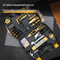 Ensemble d'outils Deli, boîte à outils multifonctionnelle pour la maison, outils de quincaillerie, outils électriques, outils à main, kit de réparation complet, étui, Chine