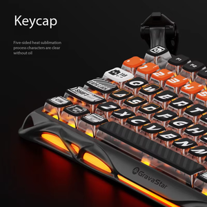 GravaStar K1 PRO 75% Gasket Mechanical <b>Keyboard</b>, Tri-mode <b>Keyboard</b> with Adjustable Feet for Esports Gaming - Product Image 2