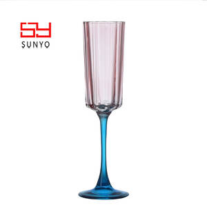 SUNYO - Juego <span class=keywords><strong>de</strong></span> Copas <span class=keywords><strong>de</strong></span> Cristal Coloridas y Elegantes, Copas <span class=keywords><strong>de</strong></span> Agua, Copas <span class=keywords><strong>de</strong></span> Vino Personalizadas, Copas <span class=keywords><strong>de</strong></span> Champán para Fiestas - Product Image 5