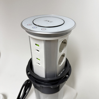 Prise de bureau intelligente WiFi étanche IP65 avec commande tactile, charge sans fil, haut-parleur, 6 prises CA et ports USB