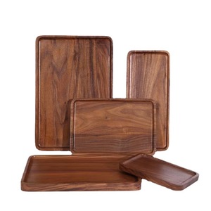 Bandeja Rectangular de Madera de Nogal Negro Japonés para Servir Té y Frutas 30x20cm Uso en Hoteles y Cafeterías - Product Image 5