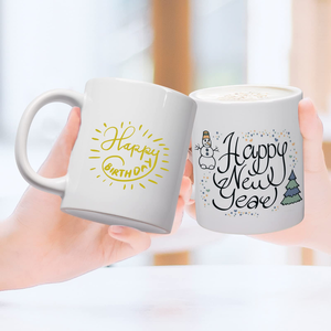 Taza de café por sublimación, 11oz lisa de porcelana blanca, comida ecológica segura, duradera, diseño moderno, embalaje a granel - Product Image 3