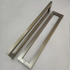 Poignée de porte en Bronze blanc pour porte en verre coulissante chambre tuyau carré poignée de porte en acier inoxydable bouton de luxe pour porte à secouer - Product Image 6