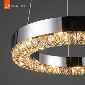 Luxury <b>Chandelier</b> Ring Honeycomb stainless steel+K9 crystal Mirror <b>Chrome</b> Dining Room - Product Image 5