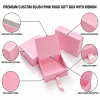 Tiroir cadeau en papier ondulé rose vif de luxe multi-tailles pour collier, bracelet, boucle d'oreille, bague, stockage et emballage de bijoux