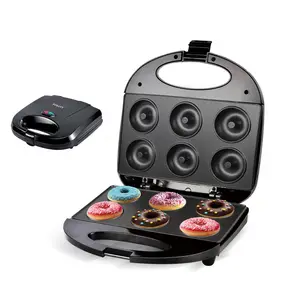 750w Electric Hot Sale Sandwich Maker Machine With Non-stick 6 hole Donut Plate