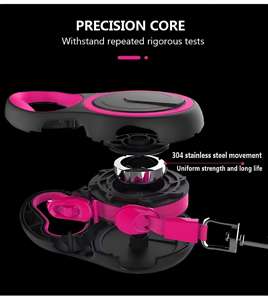 Correa Retráctil de Lujo para Perros de 5m, Diseño Personalizado en Rosa y Negro, Doble Tono, Sólida, con Liberación Rápida, Diseño Duradero para Perros de hasta 50kg, Venta al Por Mayor - Product Image 6