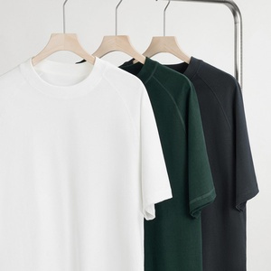 T-shirt a maniche corte Casual da <span class=keywords><strong>uomo</strong></span> in stile retrò stile giapponese a <span class=keywords><strong>mezza</strong></span> <span class=keywords><strong>manica</strong></span> pesante 300g in puro cotone Raglan per la gioventù estiva - Product Image 2