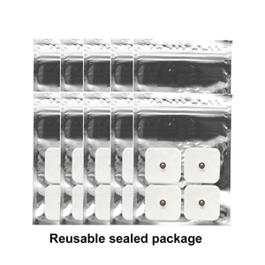 Elektroda Pad Perekat Non-Woven 4*4cm dengan Snap Perekat 3.5/3.9mm Putih Merek QD untuk Pusat Rehabilitasi Pereda Nyeri - Product Image 4