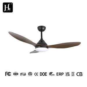 Ventilateur de plafond silencieux et sans lumière de style 52 pouces, noir, moderne, pour chambre à coucher, ventilateur de plafond en bois massif avec lumière LED - Product Image 4