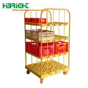 Heavy Duty Industrial Logistics Trolley Metal Wire Mesh Cage <b>Cart</b> with Wheels <b>for</b> Warehouse and Factory - Product Image 4