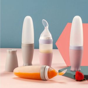 Botella Exprimible con Cuchara <span class=keywords><strong>para</strong></span> Bebés y Niños Pequeños, Diseño de Dibujos Animados, <span class=keywords><strong>para</strong></span> <span class=keywords><strong>Cereal</strong></span>, Arroz y Jugos, Venta Caliente 2026 - Product Image 2