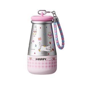 Pocket Mini Milk Cup 460Ml Thermal Insulation Portable Travel Water <b>Bottle</b> With Strap Cartoon Design - Product Image 5