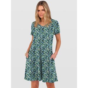 Vestido Mini de Verano para Mujer FOXA, Estampado Floral, Cuello en V, Manga Corta, Línea A, Transpirable, de Chifón, para Playa, Vacaciones, Uso Casual - Product Image 4