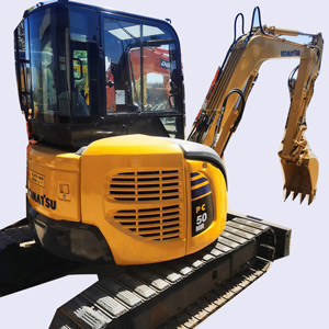 Excavatrice sur chenilles en caoutchouc Komatsu PC50MR 5T d'occasion |   Mini-pelleuse d'origine japonaise avec godet de 0,2 m³ - Product Image 1