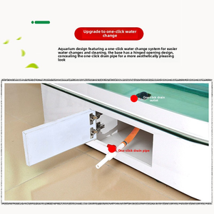 Luxo Modern Retangular <span class=keywords><strong>Fish</strong></span> Tank Aquário Eco-Friendly Gabinete Integrado Cantos Arredondados Vidro Água Display Sala 32L - Product Image 6