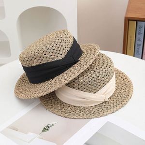 2025 Summer New Arrival Hand Made Seagrass Straw Boater <b>Hat</b> <b>for</b> Women Beach Fashion Sun Shade Dress - Product Image 2