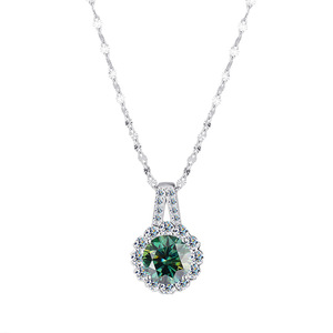 S925 Sterling Silber Rhodium-Plattiert Moissanit Sonnenblumen-Halskette Damen Krappenfassung Anhänger Gliederkette 2,6g Trendy <span class=keywords><strong>Third</strong></span> Party - Product Image 6