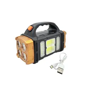 Tragbares Solar-Torchlight Notfall-Arbeitslicht 4 Lichtmodi cob USB wiederaufladbare LED-Scheinwerfer Scheinwerfer Scheinwerfer Taschenlampe