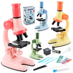 Ilkokul öğrencileri bilim biyolojik deney ekipmanları mikroskop oyuncak 1200 kez mikroskop oyuncak kutusu
