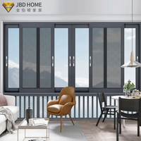 Ventanas Corredizas Horizontales Modernas de Aluminio con Malla de Acero Inoxidable y Doble Acristalamiento para Hoteles y Villas