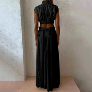 2023 verano nuevo vestido largo sin cintura moda Imperio <span class=keywords><strong>2</strong></span> piezas conjunto vestido - Product Image 6