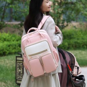 Multiple Pockets Mom <b>Backpacks</b> Large Capacity Baby Supplies Storage Bag for Outdoor Travel - Product Image 3