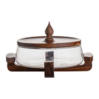 Nieuwe glazen fruitschaal, snackplateau, effen kleur, lichte luxe, retro design voor woonkamer, theetafel, salade-opberg schaal