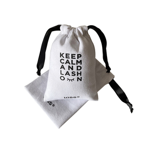 9x14cm pochette en coton blanc écologique stockage de maquillage réutilisable pour faux cils et outils de beauté - Product Image 1