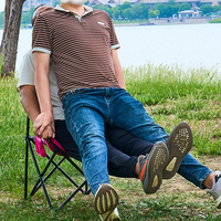 Ensemble de mobilier de camping d'extérieur en gros, 6 pièces : chaise lune pliante et table pliante pour pique-nique, barbecue et voyage