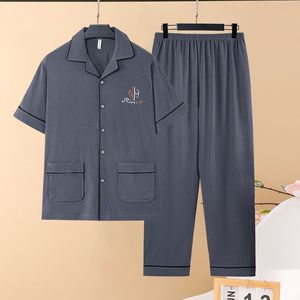 <span class=keywords><strong>Pigiama</strong></span> da <span class=keywords><strong>uomo</strong></span> estivo sottile da <span class=keywords><strong>uomo</strong></span> a maniche corte nuovo abbigliamento Casual per la casa Set <span class=keywords><strong>pigiama</strong></span> da <span class=keywords><strong>uomo</strong></span> in morbido <span class=keywords><strong>cotone</strong></span> traspirante - Product Image 5