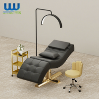 Lit de beauté pour les cils Union Win en cuir synthétique électrique moderne de luxe avec ensemble de chaise pliable Lit de cils incurvé