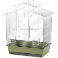 Pinsons, canaris, perruches, calopsittes tweeter cage sur le toit des oiseaux