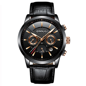 Reloj Deportivo y de Negocios para Hombre, Correa de Cuero Clásica, Caja de Aleación, Diseño Simple, Resistente al Agua, Calendario de Cuarzo, Gran Venta - Product Image 3